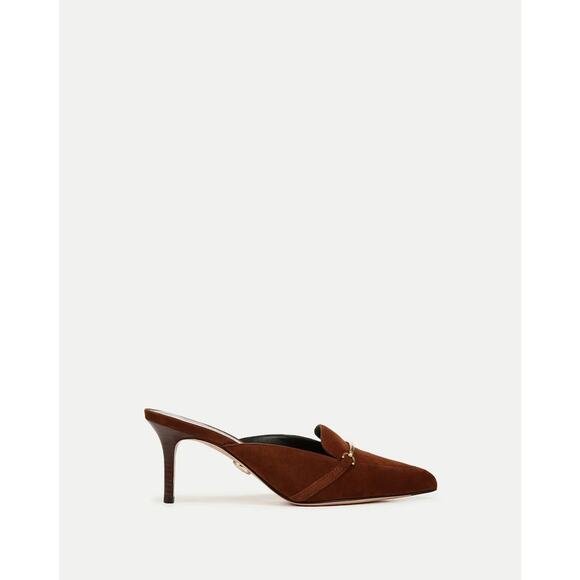 NIB Veronica Beard Leslie Suede Mule Size US 9M Cedar 2.75" Heel - Picture 2 of 12